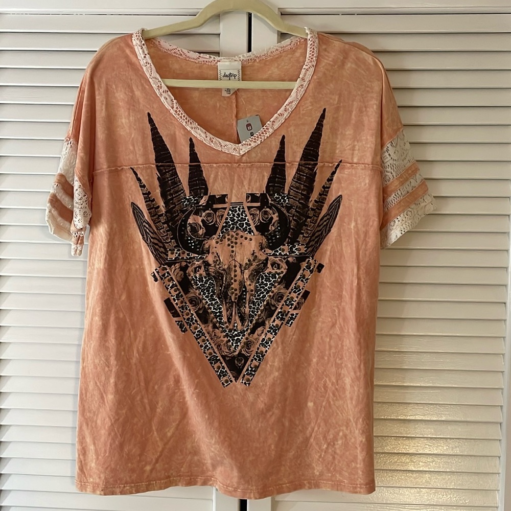 Daytrip brand top. Size large. Salmon color.